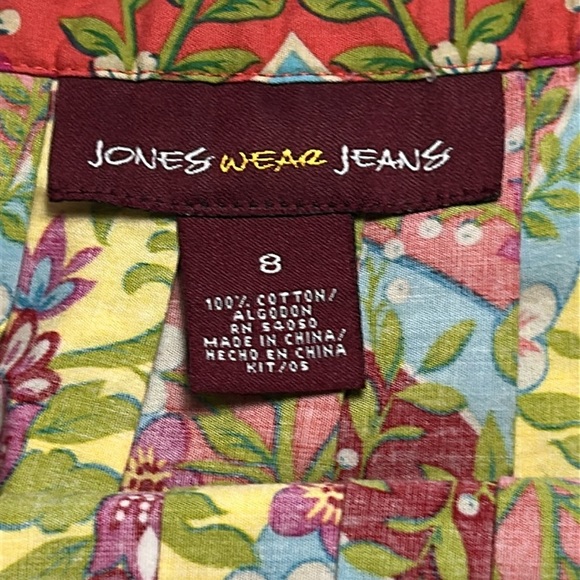 JONES WEAR JEANS PLEATED FLORAL PAISLEY PRINT COTTON MINI SKIRT SIZE 8 - Picture 4 of 11